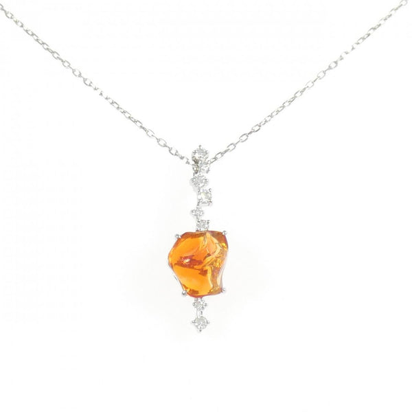 Platinum PT900 PT850 Opal Diamond Necklace