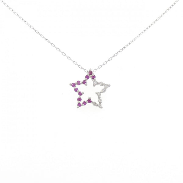 Au750 Diamond Ruby Necklace