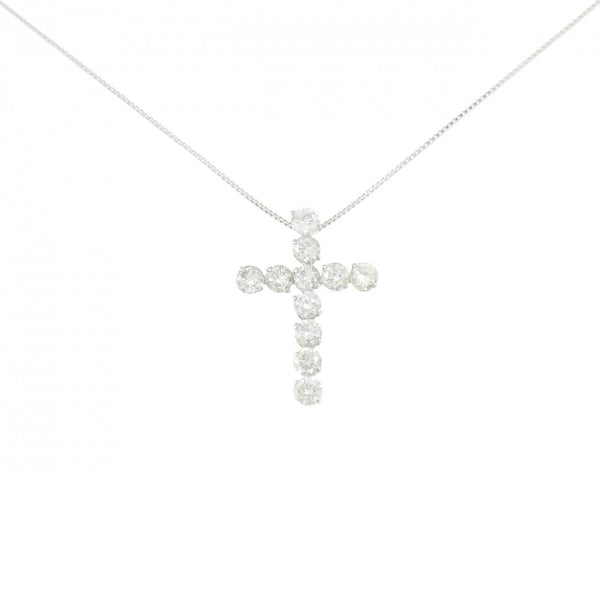 Au750 Diamond Cross Necklace