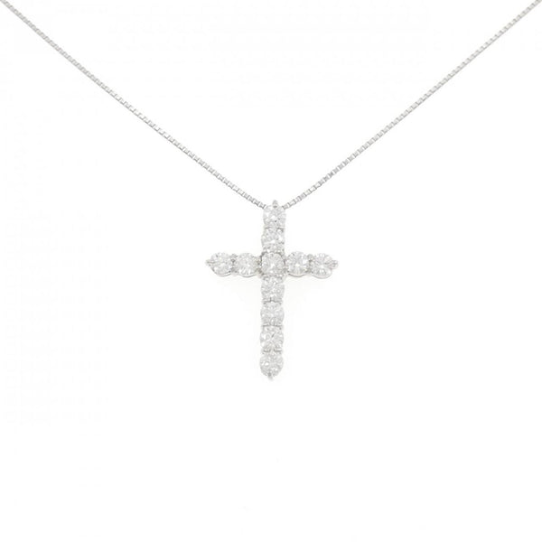 Platinum Diamond Cross Pendant Necklace