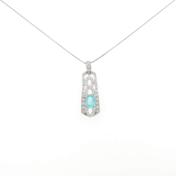 Platinum Paraiba Tourmaline Diamond Necklace