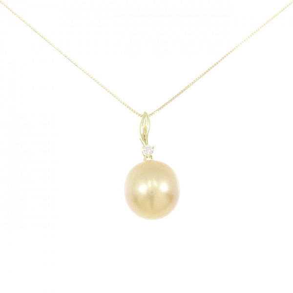 Au750 White South Sea Pearl Diamond Necklace