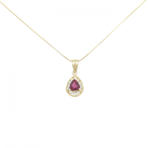 Au750 Ruby Diamond Necklace