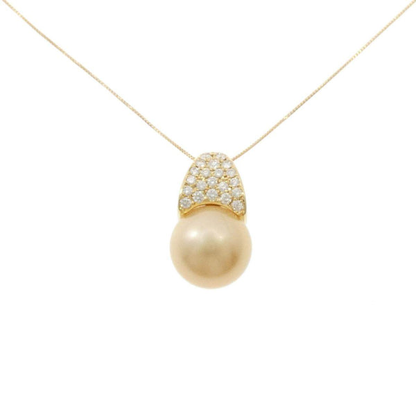 Au750 White South Sea Pearl Diamond Necklace