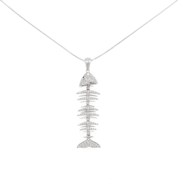 Au750 Fish Garnet Diamond Necklace