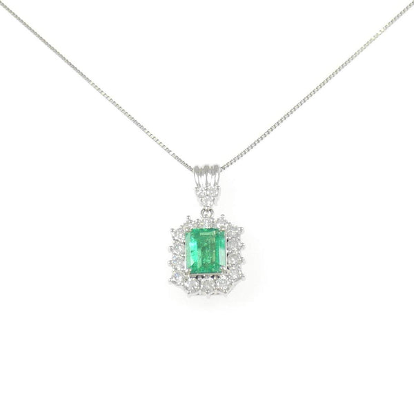 Platinum900 Platinum850 Emerald Diamond Necklace