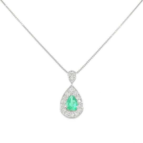 Platinum Emerald Diamond Necklace