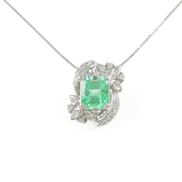 Platinum Emerald Diamond Necklace