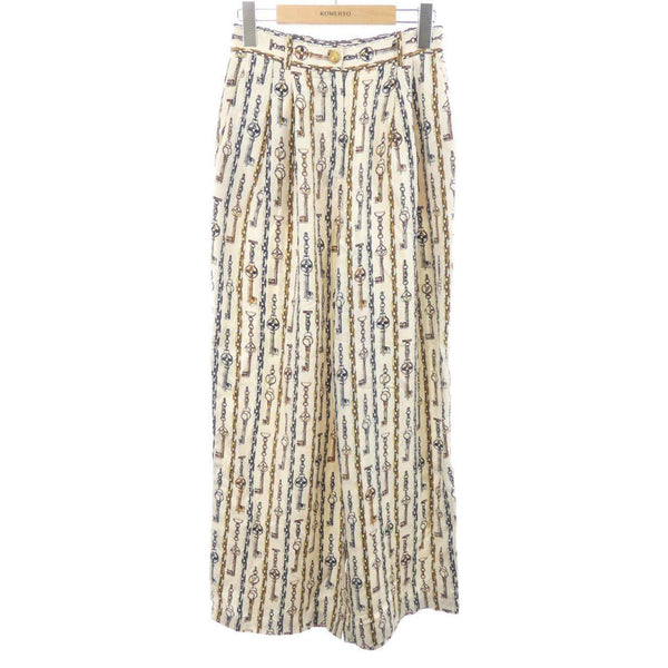 Louis Vuitton Chain Print Silk Wide Leg Pants