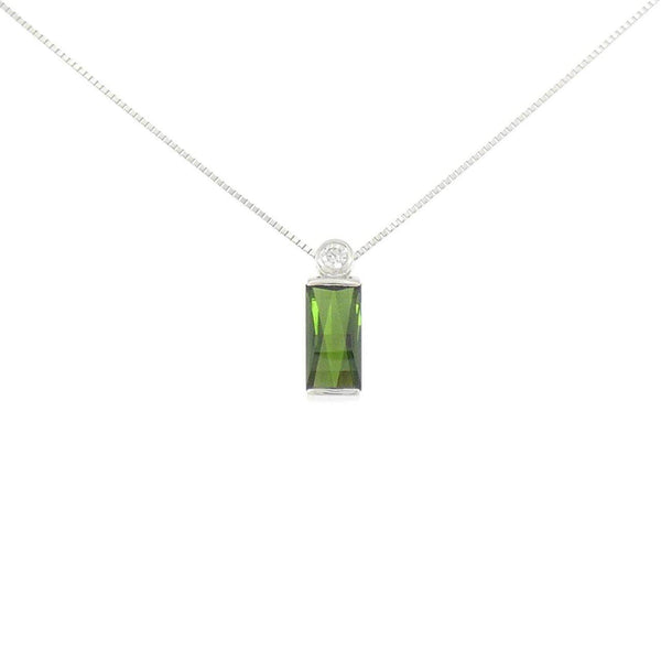 Platinum PT900 PT850 Tourmaline Diamond Necklace