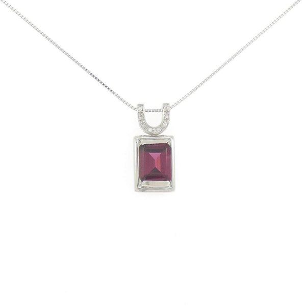 Platinum Garnet Diamond Necklace