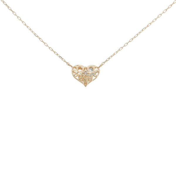 K10 Yellow Gold Blue Topaz Diamond Necklace