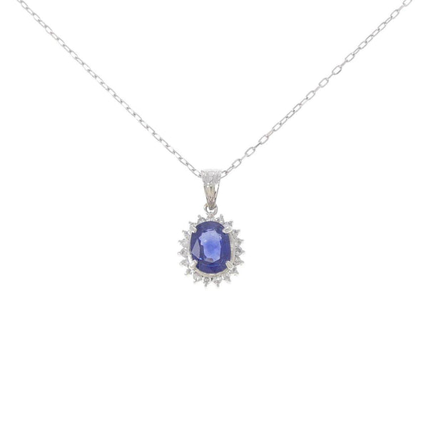 Platinum PT850 Sapphire Diamond Necklace