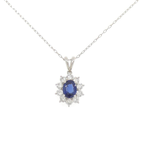 Platinum Sapphire Diamond Necklace