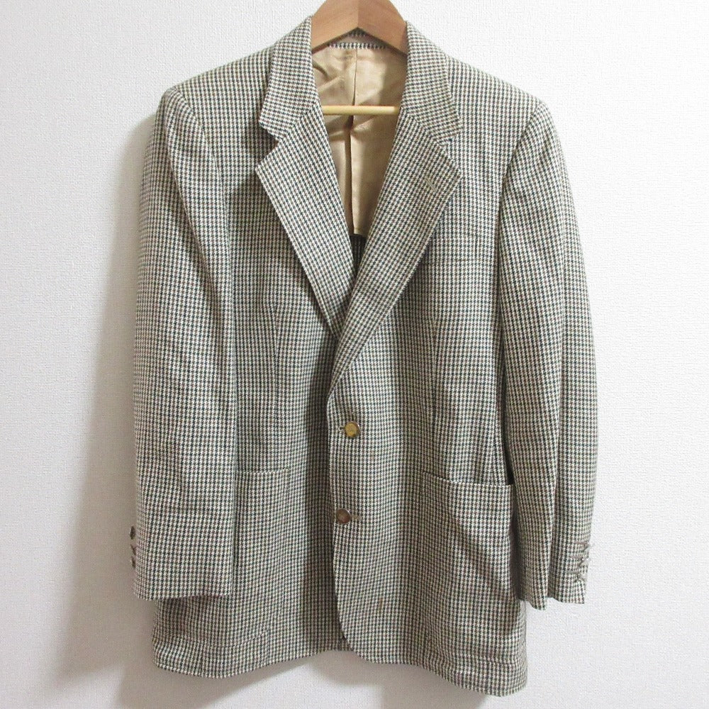 Burberrys Houndstooth Wool Silk Tailored Jacket