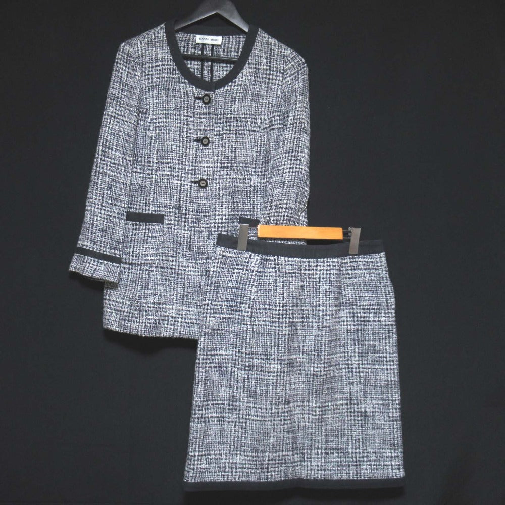 HANAE MORI Tweed No Collar Setup