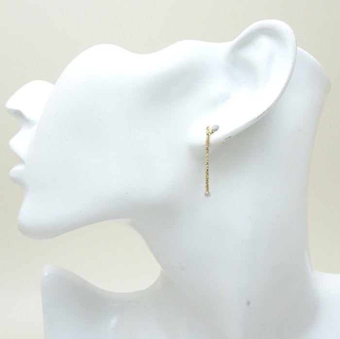 Diamond Long Chain Earrings K18YG/18WG Gold