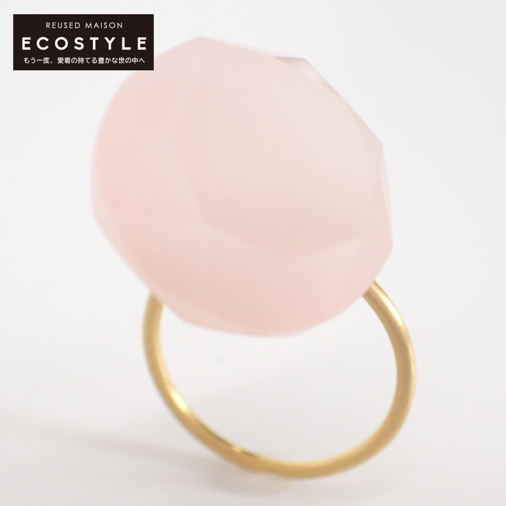 LuxUness  Etsuko Sonobe Stunning R230 K20YG/Rose Quartz Size 11 Accessory Gemstones Ring in Great Condition