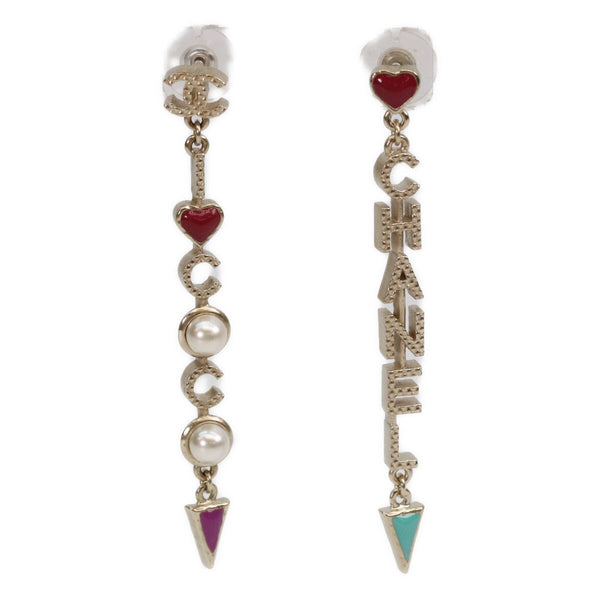 Chanel Logo Pearl Earrings