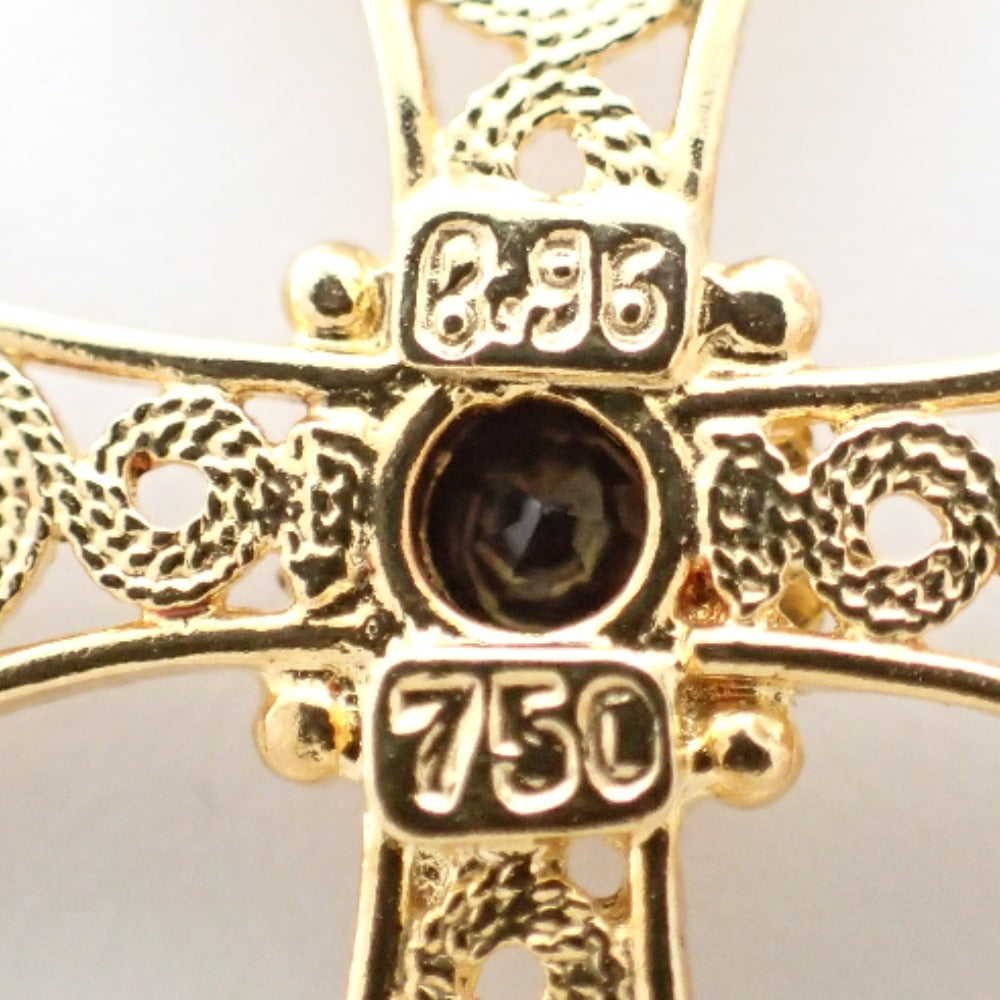 LuxUness  RIZ JEWELRY Gorgeous 750 Gold Cross Design Gemstones Other in Great Condition