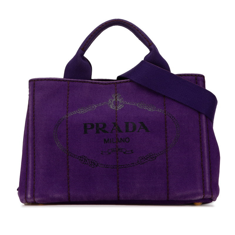 Prada Canapa Mini Canvas Handbag B2439G in Very Good Condition