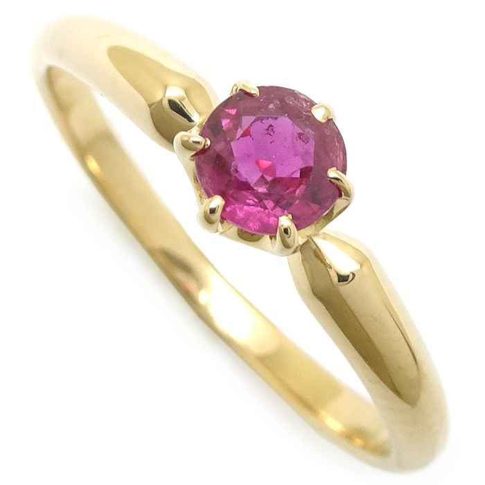 4℃ Ruby Ring K18YG Yellow Gold Size 8