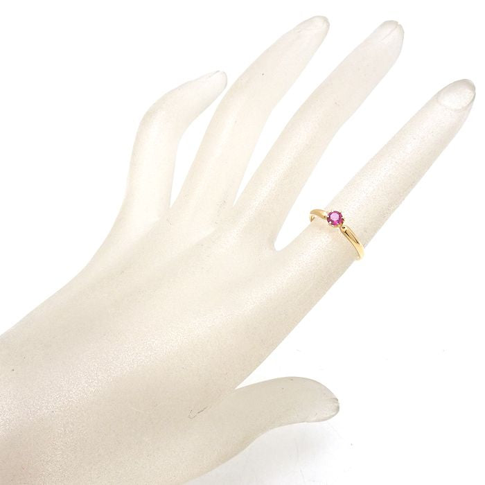 4℃ Ruby Ring K18YG Yellow Gold Size 8