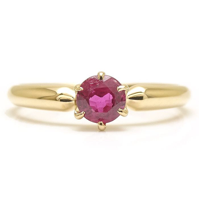 4℃ Ruby Ring K18YG Yellow Gold Size 8