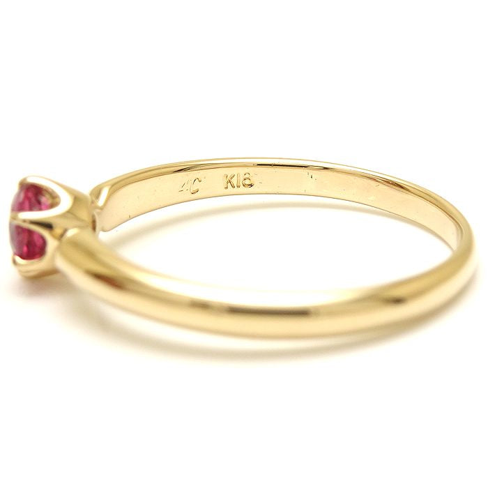 4℃ Ruby Ring K18YG Yellow Gold Size 8