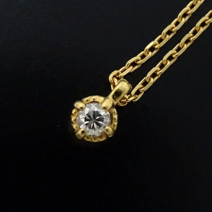 Agate Diamond Necklace K18YG Yellow Gold