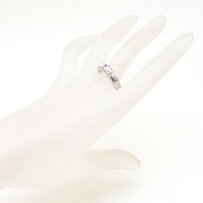 Mikimoto Pink Topaz Diamond Ring Pt950