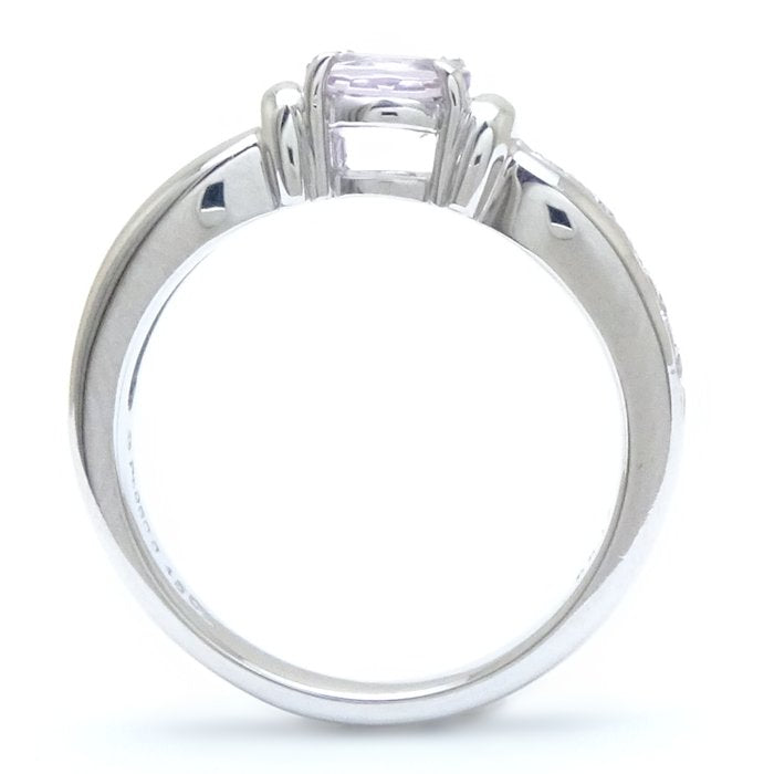 Mikimoto Pink Topaz Diamond Ring Pt950