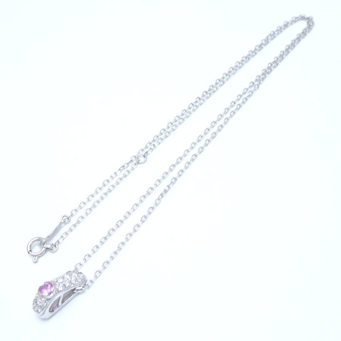 Mikimoto Pink Sapphire Diamond Necklace K18WG