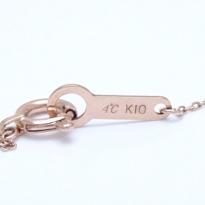 4℃ Initial Pendant Necklace K Diamond K10PG Pink Gold