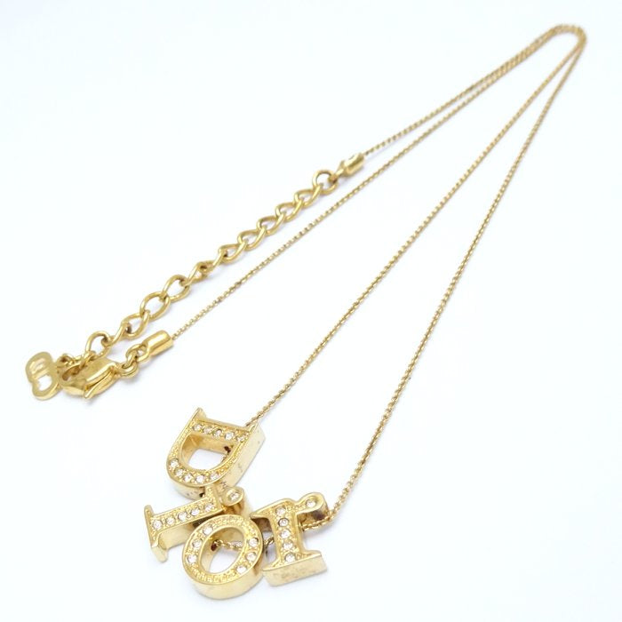 Dior Logo Necklace Gold Plated