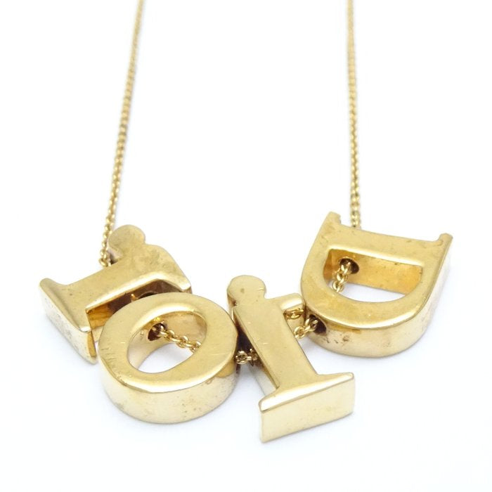 Dior Logo Necklace Gold Plated