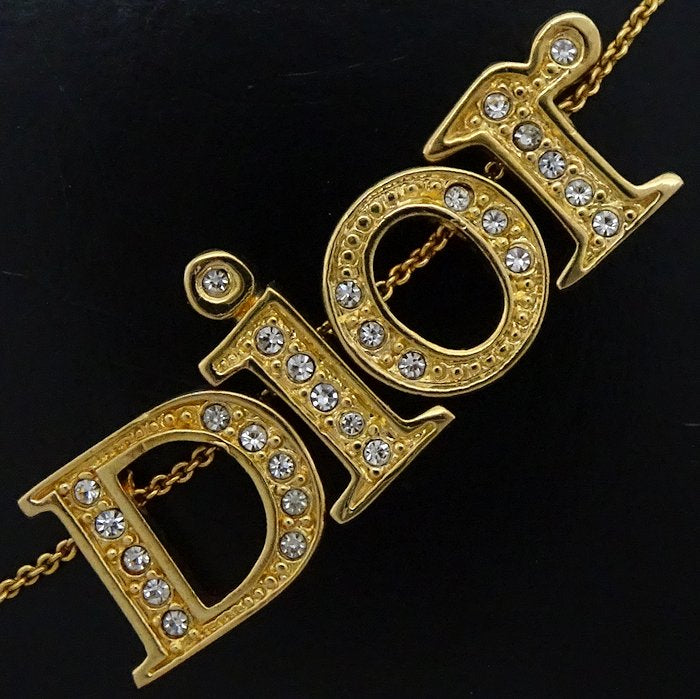 Dior Logo Necklace Gold Plated