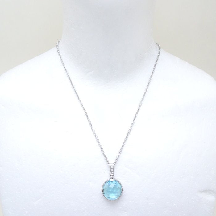 Bvlgari Parentesi Necklace Blue Topaz Diamond K18WG