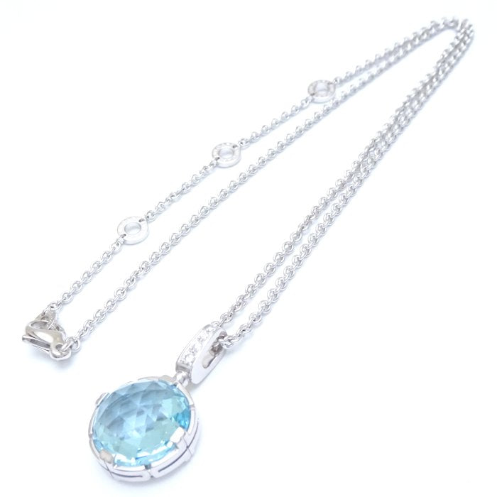 Bvlgari Parentesi Necklace Blue Topaz Diamond K18WG