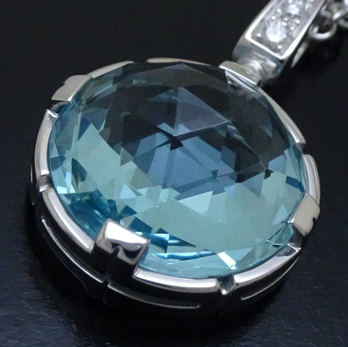 Bvlgari Parentesi Necklace Blue Topaz Diamond K18WG