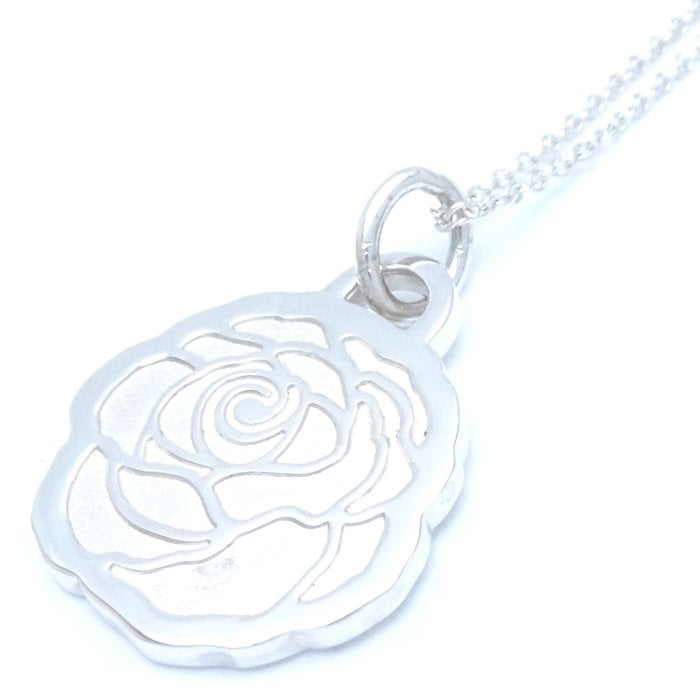 Tiffany & Co Silver Rose Pendant Necklace