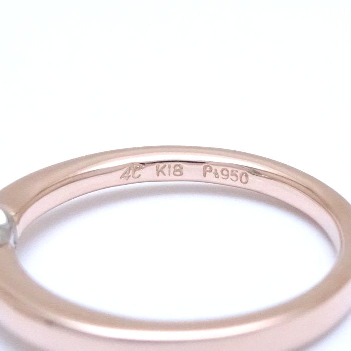 4℃ Diamond Ring K18PG Pink Gold Pt950 Platinum