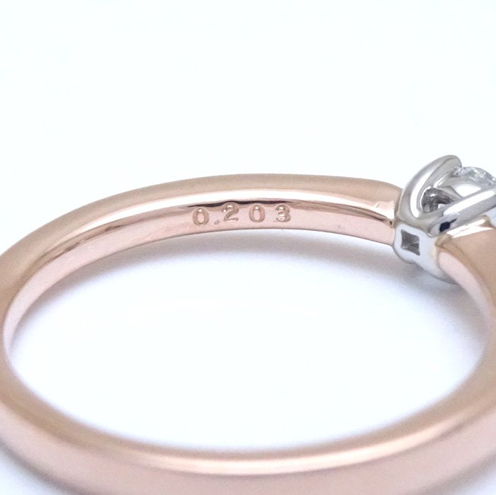 4℃ Diamond Ring K18PG Pink Gold Pt950 Platinum