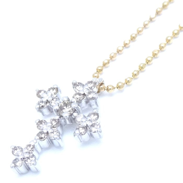 Vendome Diamond Cross Necklace K18WG K18YG