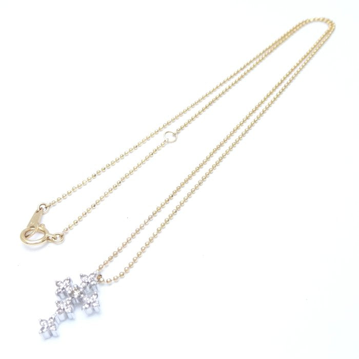 Vendome Diamond Cross Necklace K18WG K18YG