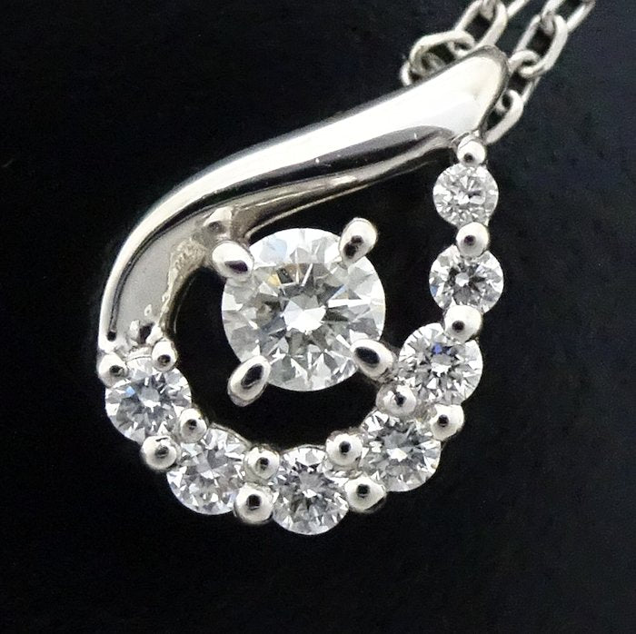 4℃ Diamond Teardrop Necklace Pt850 Platinum