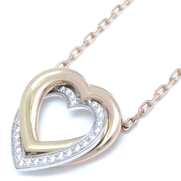 Cartier Trinity Heart Diamond Necklace K18 Gold