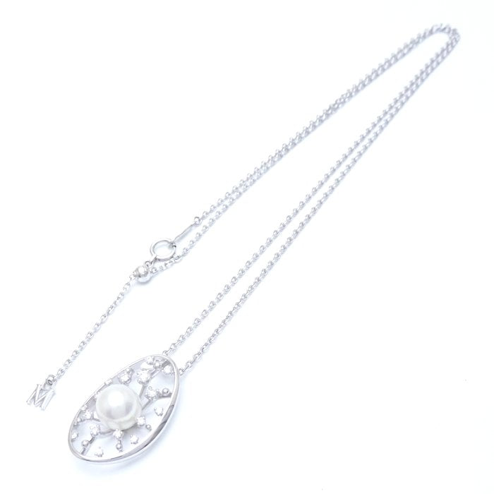 Mikimoto Pearl Diamond Necklace K18WG