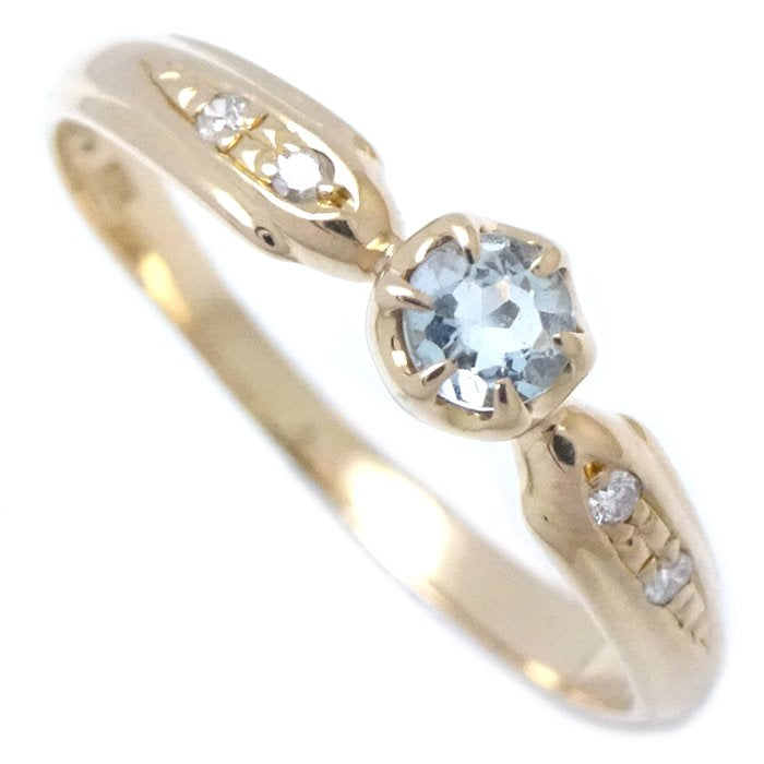 4℃ Aquamarine Diamond Ring K18YG Gold