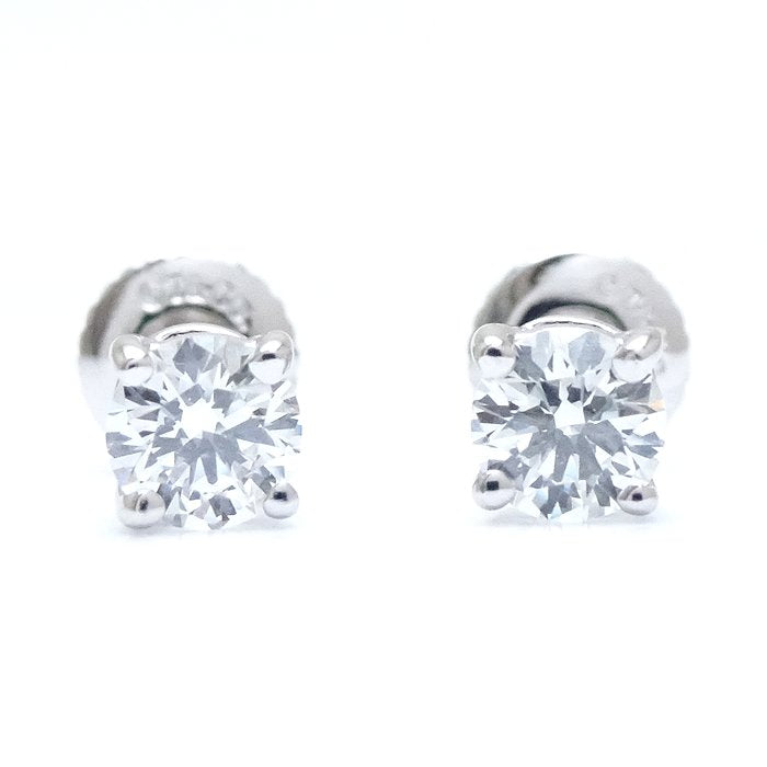 Tiffany & Co Solitaire Diamond Earrings Pt950